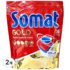 SOMAT德國漢高Somat黃金多合一洗碗機用洗碗粉 36入, 691.2克, 2個
