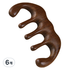 Daily Joy 頭皮刮痧按摩, 6個, 檀香木