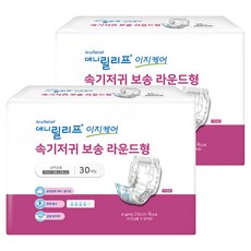 애니릴리프 남녀공용 이지케어 라운드형 속 성인기저귀, 30매입, 2개, 대형