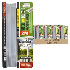 minono 米諾諾 凸型門窗防風密封條 2m 12個, 1組