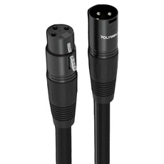 POLYWELL 寶利威爾 XLR Cannon 平衡式音源線/麥克風延長線 公對母 3m, PW15-W52-B042, 黑色, 1條