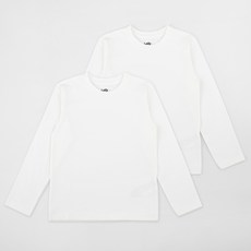 Lolly Tree 孩童素色圓領長袖T恤 2入