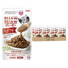 MIAWMIAW 貓用 妙喵濃厚主食軟包, 4號 牛肉, 70g, 12包