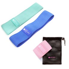 Bfit 提臀教練帶 3件組 + 網袋, 重磅藍, 中磅粉紅, 輕磅薄荷綠, 1套