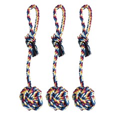 寵物夢工廠 手拉式長條棉繩球 犬用, 顏色隨機, 3個