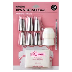 STAR BAKERY 不鏽鋼甜點裝飾花嘴組, 混色, 1組