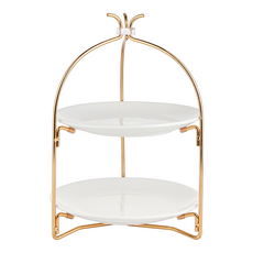 LOUIS&TOPFEL Pure 雙層可折疊鐵製托盤, 1個, 金色