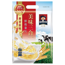 QUAKER 桂格 美味3合1麥片 麥香原味 10包, 330g, 1袋