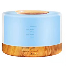 Lifeshopping 七彩香氛水氧機 500ml 夜燈 定時靜音, CAAD0047A, 木紋 + 白色