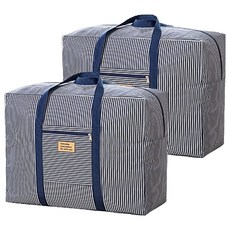 BEULRUMUYEOK 防水棉被收納袋 XL號, 海軍藍(條紋), 2個
