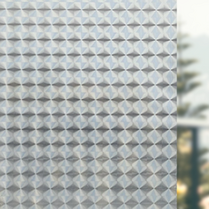 Tamsaa 抗UV無膠靜電窗戶玻璃貼, 方格玻璃 白霧