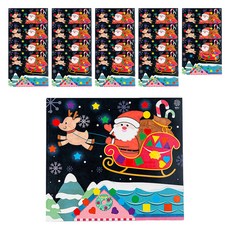 minhwashop 聖誕節紙張圖形貼紙裝飾 S240058C, 聖誕老人與魯道夫, 20個