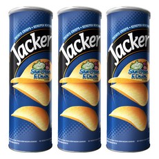 Jacker 洋芋片 酸奶洋蔥味 110g*3罐, 酥脆口感，鹹甜交織，休閒零食首選