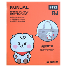 KUNDAL 昆黛爾 洗護髮組 爽身粉香 BT21聯名款 洗髮露300ml*1+護髮素300ml*1+聯名手提袋*1, 1組