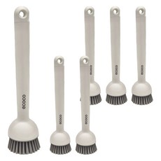 ecoco 意可可 可旋轉長柄鍋刷 E24056-可旋轉長柄鍋刷-簡約白色, 1個, 6個