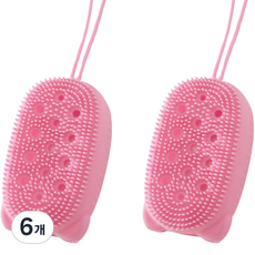 soonZAM 矽膠清潔身體刷, 1入, 6個, 粉紅色