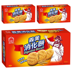 義美 消化餅 全素, 180g, 3盒