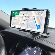 DAEHAN 360度旋轉萬用一鍵式儀表板中控台車用手機支架, 黑色, 2個