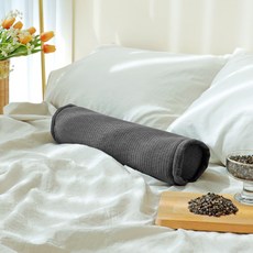 Begozani 純棉條紋絎縫蕎麥頸枕, 水洗灰, 1個