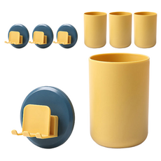 Winprice 粉彩牙刷杯架套裝, 鈷黃, 4組