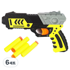 해피아이몰 미션 다트건 장난감 총 + 소프트건 흡착 스펀지 총알 4p 세트, 랜덤발송, 6세트