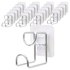 디블릭 다용도 무타공 스테인레스 세면대 접착 욕실걸이, 혼합색상, 20개