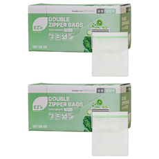 EZn 標準雙層夾鏈袋 冷藏冷凍兩用 M(18*20cm) 1盒 100入, 2盒