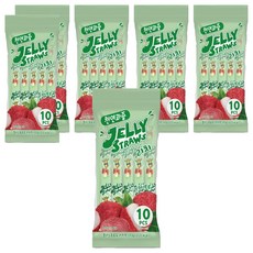 JELLY STRAWS 寒天果凍條 荔枝口味 10條入, 6袋, 193g