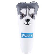 kaxiyagolf Puppy 小狗角色高爾夫一字型推桿套, 白色 + 灰色