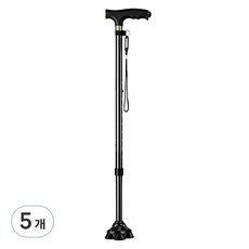 펠리스제이 보행 보조 어르신 지팡이, 블랙라이트 네발, 5개