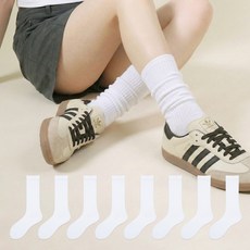 두발로 여성용 한뼘 더 길어진 롱롱 국산 골지 장목 양말 8켤레 세트