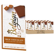 比利時鹹焦糖脆粒牛奶巧克力, 100g, 25片