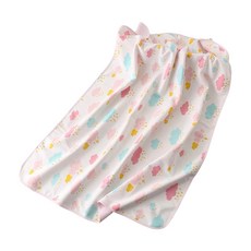竹纖維三層嬰兒防水隔尿墊, 繽紛雲朵 淺粉色, 1個