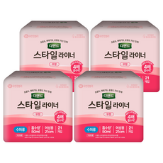 디펜드 여성용 스타일 라이너 무향 슈퍼롱, 21매입, 4개