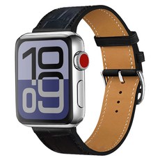 w9999 Single Tour 皮革錶帶, 竹炭黑