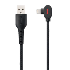 RONEVER L型編織充電傳輸線 Lightning 33g, 1.2m, 黑色, 1條