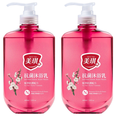 美琪 抗菌沐浴乳 杏桃花與蜂蜜 + Q10, 680ml, 2瓶