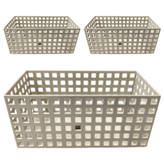 GINII 基尼 積木系列 收納籃 G14072F 3080 295g, 象牙白, 3個