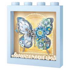 LoZ 積木玩具 藍蝶花夢相框 1961 15歲以上 839片, 藍, 1盒