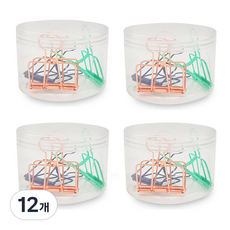 블루마토 메탈 더블 바인더 클립 랜덤발송, 51mm, 3개입, 12개