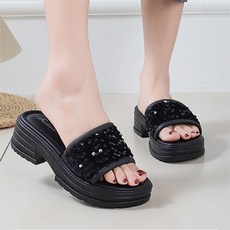 어바웃슈 여성용 PVC 스팽글 다용도 슬리퍼 TSP881