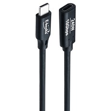 E-books XA57 Type C 高速 10Gbps 公對母充電傳輸延長線 240W 4K@60Hz影像輸出, 1m, 黑色, 1條