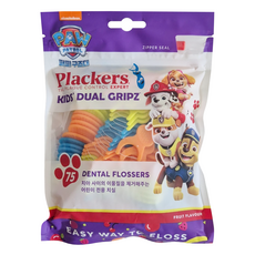 plackers 派樂絲 兒童果香含氟牙線棒 4~10歲, 6.6cm, 75支, 1包