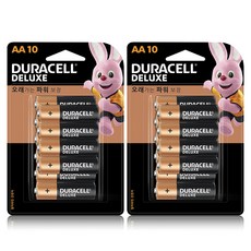듀라셀 디럭스 알카라인 건전지 AA, 10개입, 2개