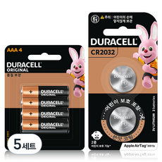 듀라셀 알카라인 건전지 AAA 4p + CR2025 2p 세트, 5세트