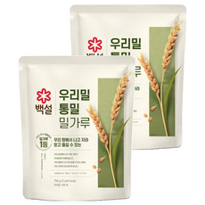 백설 통밀 영양가득 곱게빻은 밀가루, 750g, 2개
