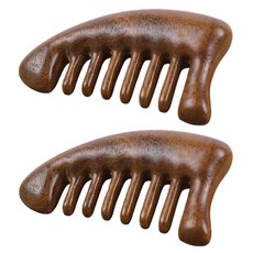 홈즈픽 원목 두피 마사지 괄사, 브라운, 2개