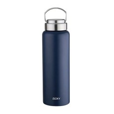 WOKY 沃廚 台灣公司貨 提手輕芯鈦瓷易潔層保溫瓶, 夜幕藍, 800ml, 1個