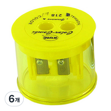 쿰 218T 숏 포인트 색연필 전용 샤프너 직경 8mm, 랜덤발송, 6개