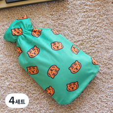 MUZIK TIGER 無業老虎 熱水袋 2L+綠色布套, 4組